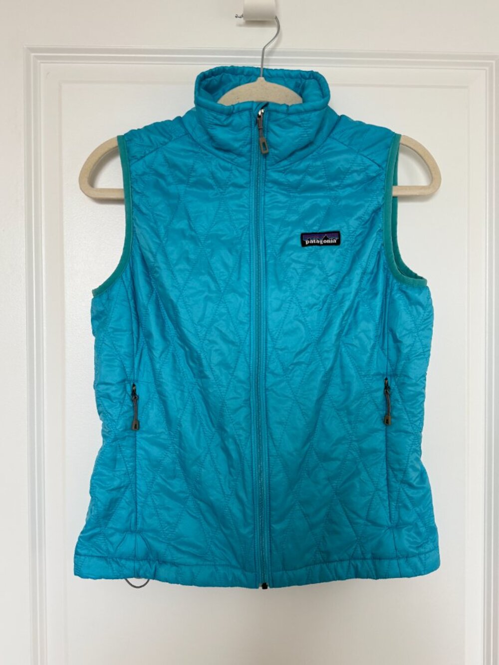 Patagonia Nano Puff Insulated Vest Women's Full Zip 2012 Blue Turquoise Size XS